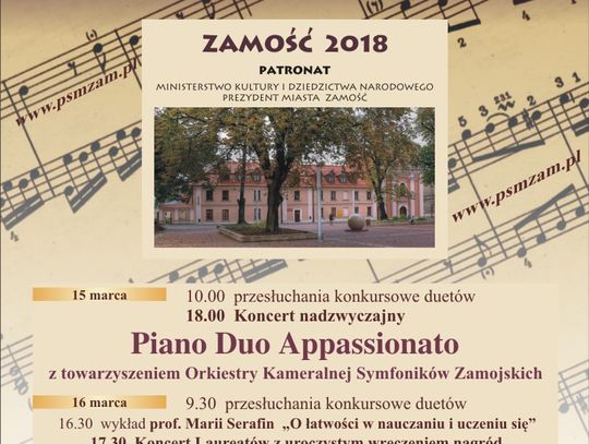 Grand Prix Ogónopolskiego Konkursu Duetów Fortepianowych znowu dla duetu z Zamościa?