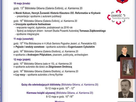 VII Zamojski Festiwal Książki.