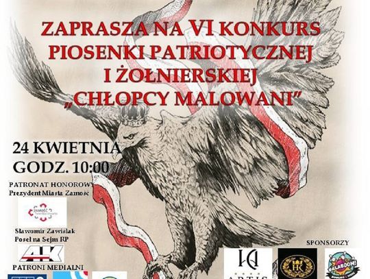 Zaproszenie do udziału w VI Konkursie Piosenki Żołnierskiej i Patriotycznej “Chłopcy Malowani”