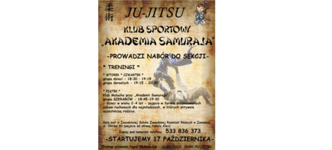 Akademia Samuraja w Zamościu rozpoczyna nabór na zajęcia!