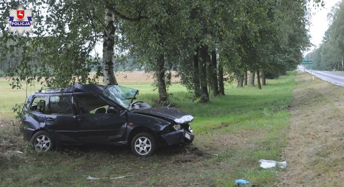 CHEŁM: UCIEKAJĄC Z MIEJSCA KOLIZJI WJECHAŁ W DRZEWO. MIAŁ 2,5 PROMILA ALKOHOLU W ORGANIZMIE