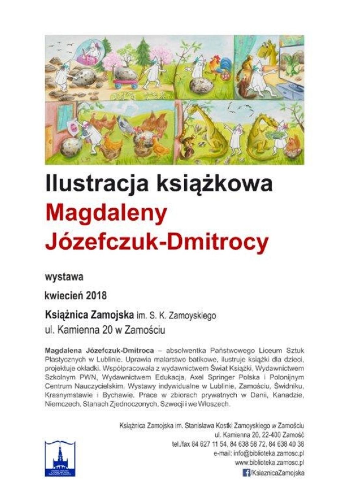 Ilustracja książkowa Magdaleny Józefczuk-Dmitrocy w Książnicy Zamojskiej 