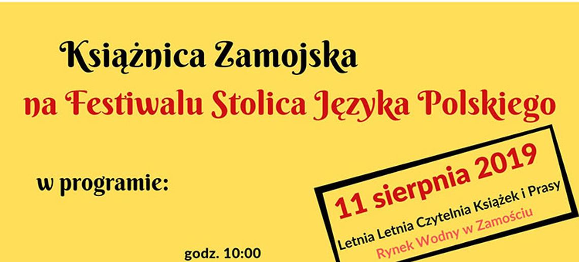 Książnica Zamojska na Festiwalu Stolica Języka Polskiego