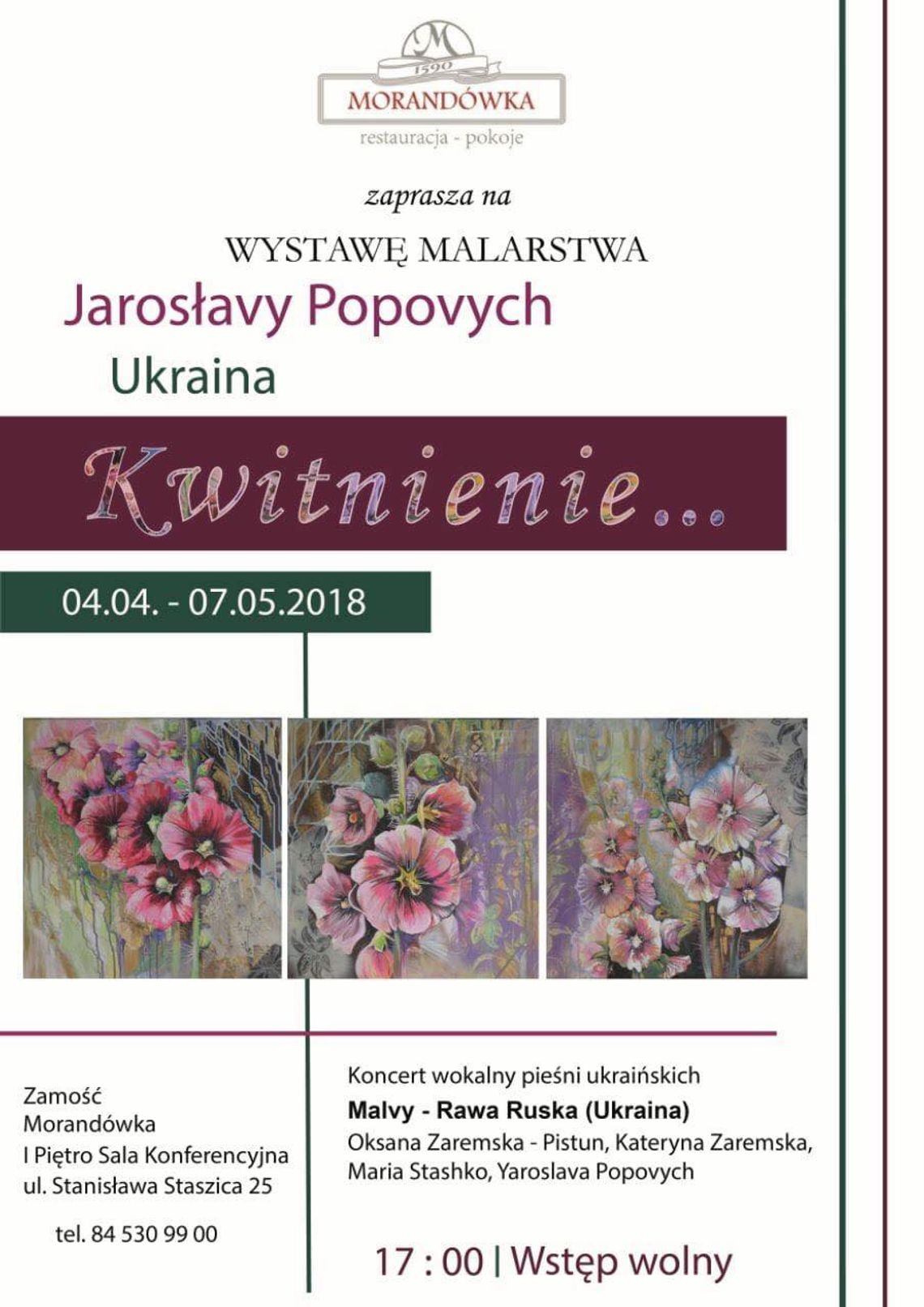 Kwiecista wystawa prac Yaroslavy Popovych - "Kwitnienie" w Morandówce