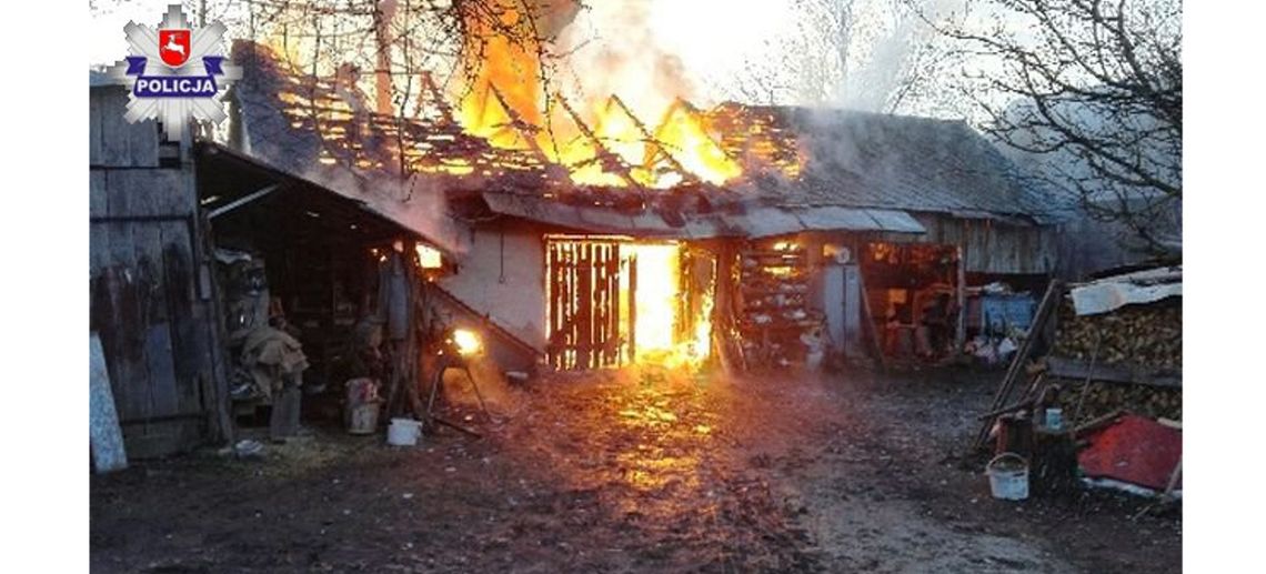 Policjanci ocalili sprzęt rolniczy z płonącego budynku i pomogli w gaszeniu pożaru
