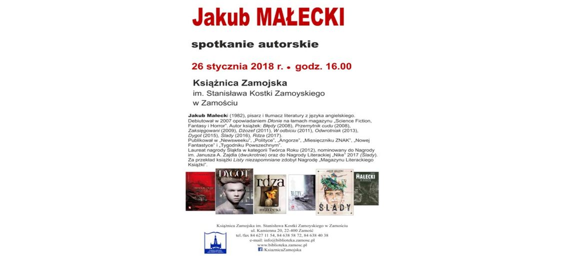 Spotkanie autorskie z Jakubem Małeckim