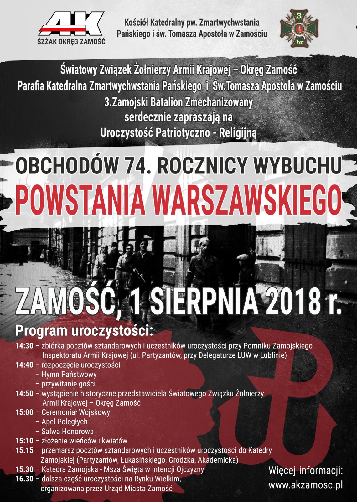 Uroczyste obchody 74. rocznicy wybuchu Powstania Warszawskiego