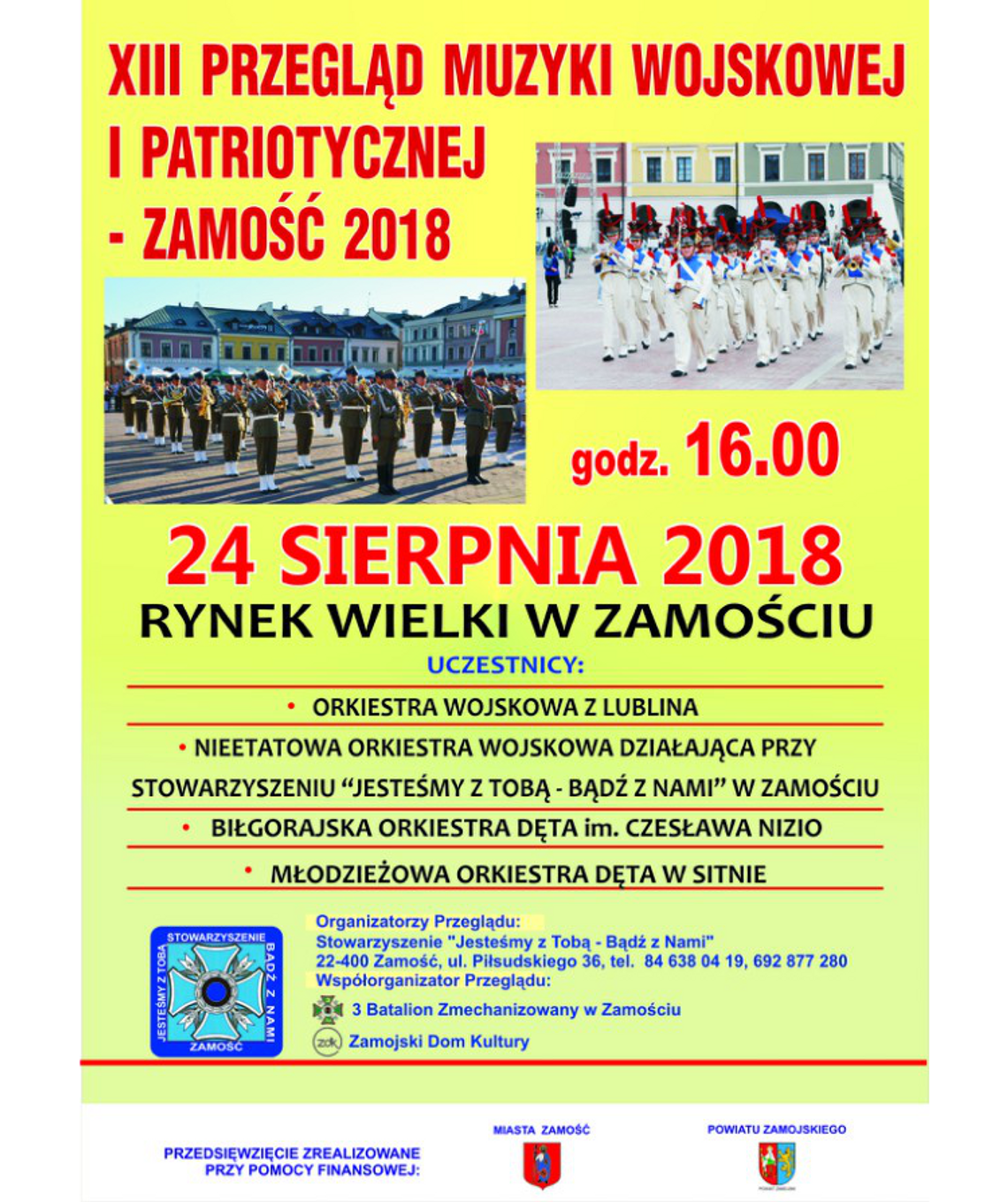 ZAMOŚĆ: XIII Przegląd Muzyki Wojskowej i Patriotycznej 2018